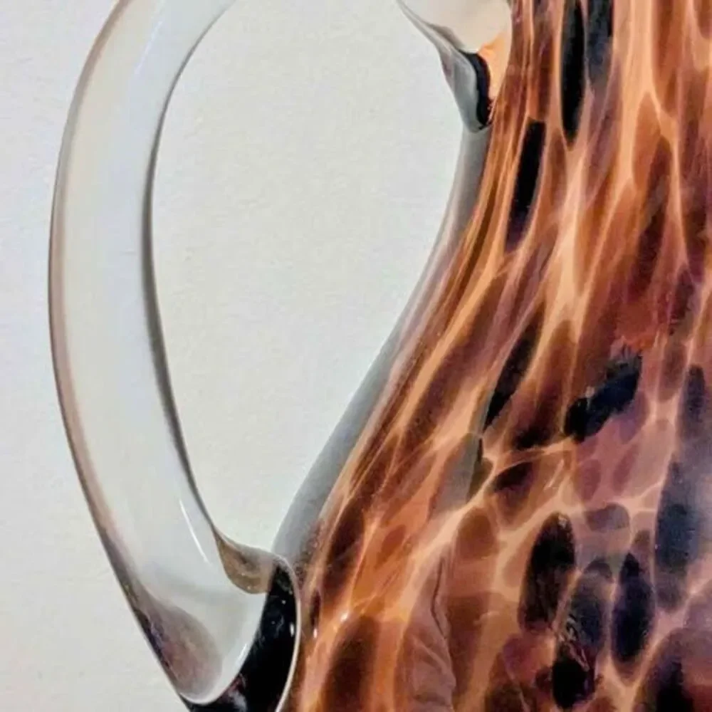 Hand Blown Tortoiseshell Glass Pitcher